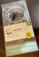 ZENNA HOME DECORATIVE CHROME RUST PROOF SHOWER RINGS I PACK OF 12