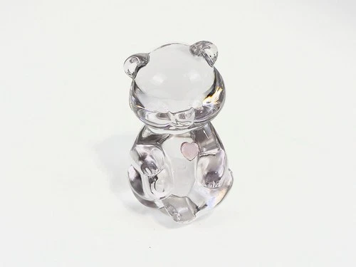 FENTON JUNE BIRTHSTONE BEAR (5151) ART GLASS FIGURINE W PURPLE ALEXANDRITE HEART