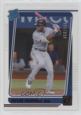 2021 Chronicles Clearly Donruss Rated Rookies Red Taylor Trammell Rookie RC 1s6