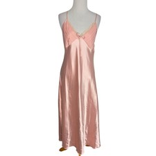 Coquette Satin Babydoll Slip Pink Maxi Romantic Angel Lace Pink CurveBay Small