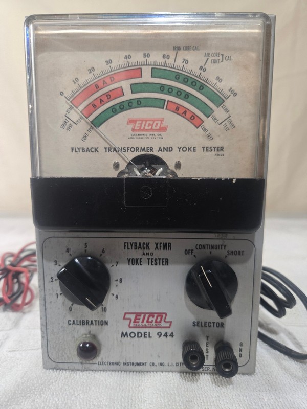 Eico Model 944 Flyback Transformer And Yoke Tester ~ Powers On ~ Seems to Work