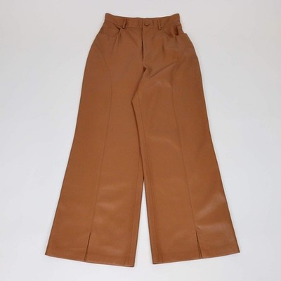 Nanushka braune Kunstlederhose mit geradem Schnittbein