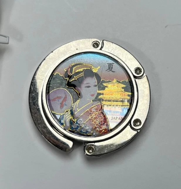 Muñeca Geisha Japón Arte Asiático Fino Bolso de Mano Colgador Mesa Cartera Gancho Soporte Caddy Foto 3 de 4