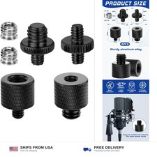 Tripod screw adapter 6 pack aluminum 1/4 male to 3/8 female converter black