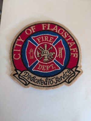 Flagstaff Arizona Fire Department Embroidery Patch Tan Red Blue Hook Ladder
