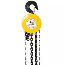 Yellow 10 Ft. Heavy Duty Steel Manual Chain Hoist with 2-Heavy Duty Hooks, 11000