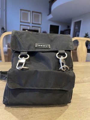 DKNY Black Nylon Backpack Women's Classic Bag
