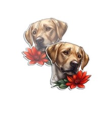 Labrador Retriever Sticker Cute puppy Dog Decal laptop cuddly creatures 2 PACK