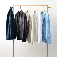 Men Linen Blazer Casual Lightweight Breathable Summer Jacket