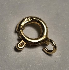 Solid 14K Yellow Gold 4mm Spring Ring Clasp