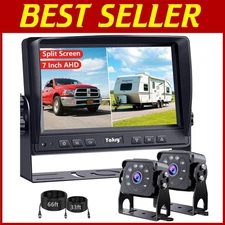 7" Split Screen Back-Up Camera - Easy Install, Night Vision