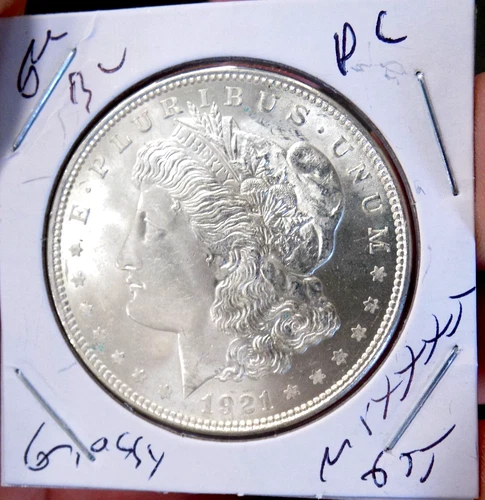 MORGAN SILVER DOLLAR 1921 GEM BU MS+++++++ FROSTY HIGH GRADE