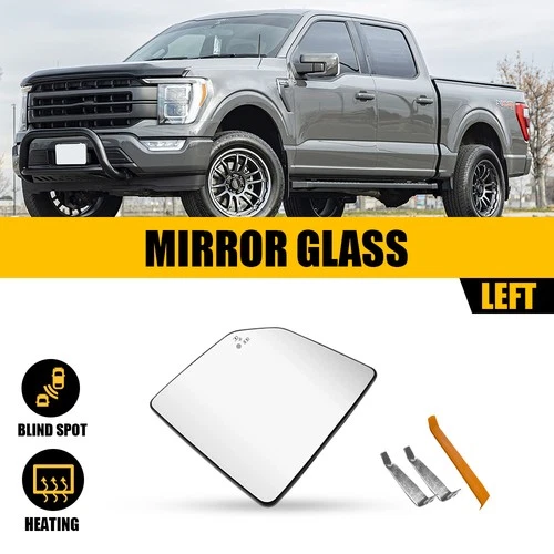 Left Driver Side Heated Mirror Glass W Blind Spot Sensor For 15-20 Ford F150