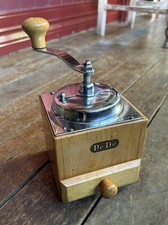 Pe De Coffee Grinder - Vintage - Wood, Metal Tray - Excellent Condition For Age