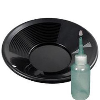 Sluice Monkey 10'' Black Gold Pan, Sniffer Bottle 4oz