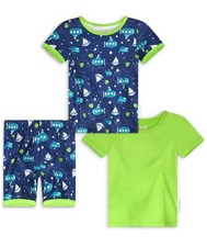 Max  Olivia Baby Boys Three Piece Snug Fit Pajama Set - Green, Size-2T