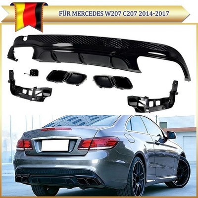Heckdiffusor Glänz Schwarz & Endrohre für Mercedes W207 C207 Sport E63 Diffusor