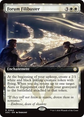 Forum Filibuster (Extended Art) Commander: Secrets of Strixhaven MTG NM card