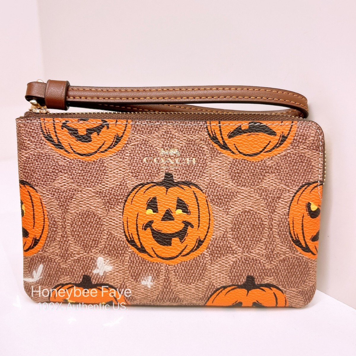 NWT COACH 2025 Corner Zip Wristlet With Halloween CCL20 or CCL21