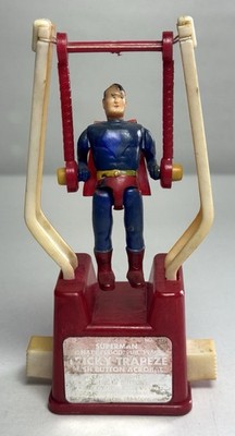 Vtg 1966 Kohner Bros. Superman Tricky Trapeze Push Button Acrobat Working