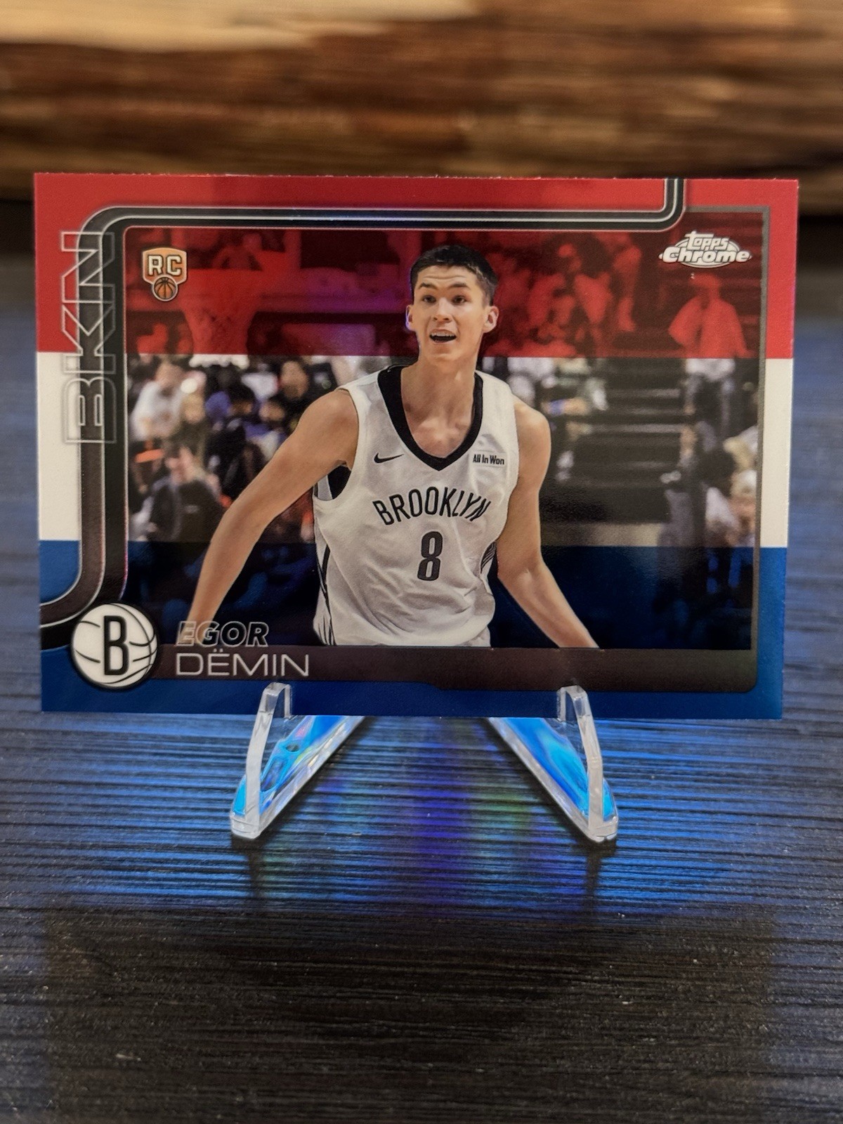 2025-26 Topps Chrome Egor Demin RC Red White Blue Refractor #258 Nets