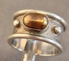 Vintage Sterling Silver Handmade Baroque Pearl Artisan Ring size 7 NICE