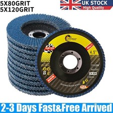 10x Flap Discs 115mm Sanding  80 120 Grit Grinding Wheels Discs For Mild Steel 7.99 per disc