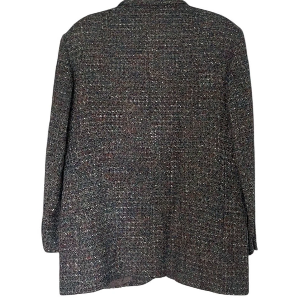 Blazer para mujer Liz Claiborne Collection de colección lana tweed 10 gris clásico EE. UU. Foto 2 de 4