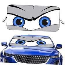 Car Windshield Sun Shade, Funny Eyes Sun Visor, Wear Standard eyes-grey