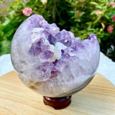3.6LB  Natural Amethyst Agate Sphere Polished Healing Crystal Ball Home Fe