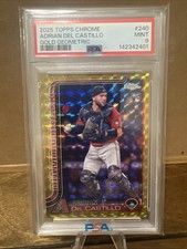 2025 Topps Chrome - Adrian Del Castillo #240 Gold Geometric Refractor /50 (RC)