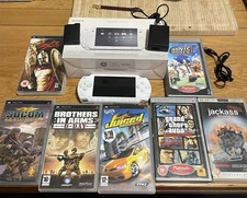 Sony PSP 1003 White Console 6 Games 1 UMD New Battery Box Nice Condition Working