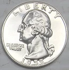 1955-P PROOF WASHINGTON QUARTER IN HIGH-QUALITY CONDITION, EXCELLENT DETAIL 90%