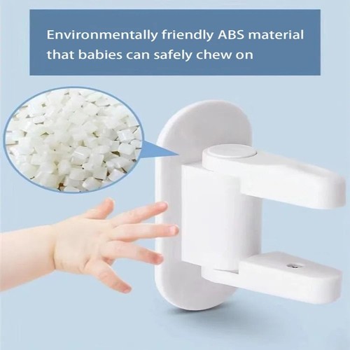 Easy-Install Anti-theft Door Stopper for Girls White Baby Safety Door Lock Pet - Afbeelding 5 van 12