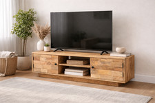 TV Schrank Lowboard  116x30x35 cm Mangoholz Massivholz B-WARE
