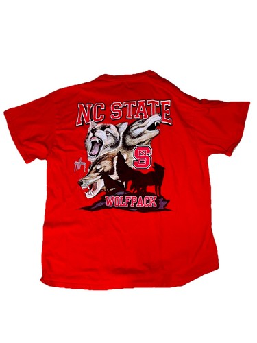 Guy Harvey NC State Wolfpack Red Short Sleeve Crew Neck T-Shirt Size Large