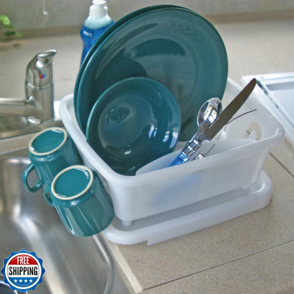 Mini escurridor de platos y bandeja Camco RV - Cuenta con un diseño de bandeja de drenaje inclinada, él Foto 3 de 4