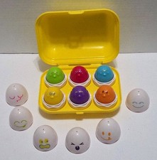 Tomy Toomies Hide Squeak Eggs Toddler Matching Sorting Toy 6m Vtg 1993 Easter