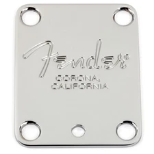 Fender 4-Bolt American Standard Guitar Neck Plate, Chrome