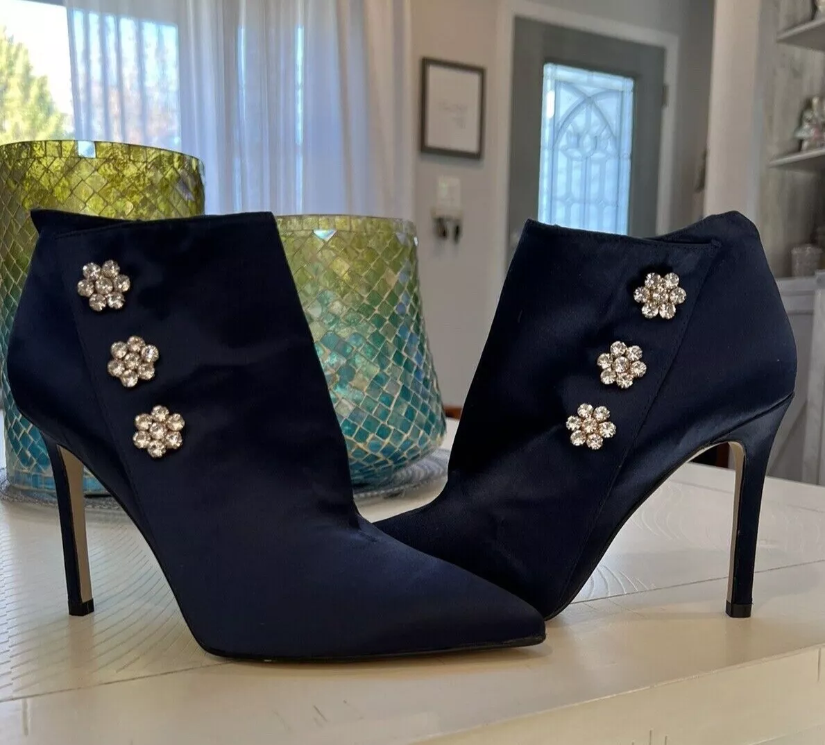 Navy top booties womens