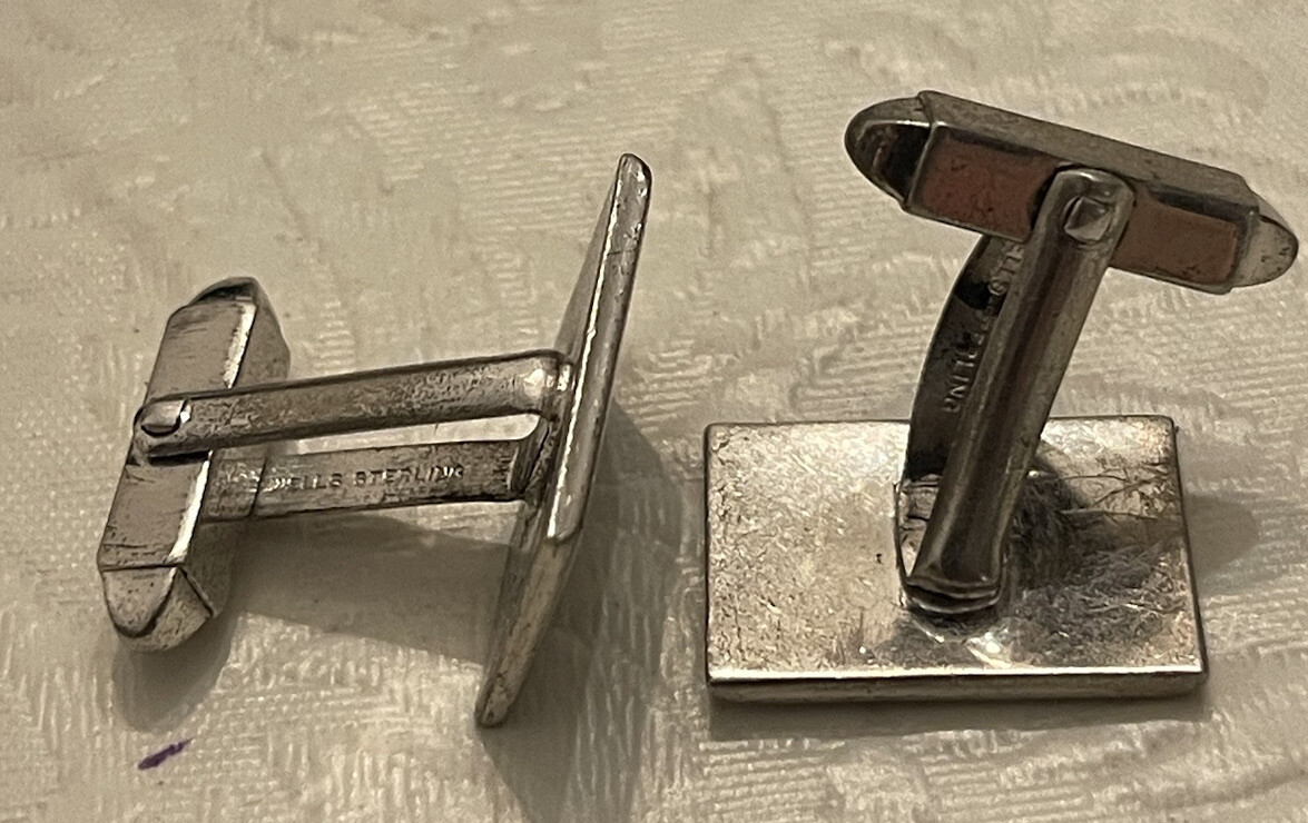 Cufflinks Sterling Silver Monogram Script Letters… - image 2