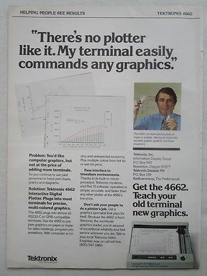 7/1977 PUB TEKTRONIX 4662 INTERAKTIVER DIGITALER PLOTTER LUFTFAHRT DESIGN ANZEIGE