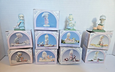 precious moments 置物　4個 Precious Moments Miniature Complete Set Of 12 Monthly Figurines
