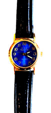 NEW = "ROYAL TIME" - QUARTZ-BATTERY MOVEMENT - BLUE DIAL  / FACE - WRISTWATCH