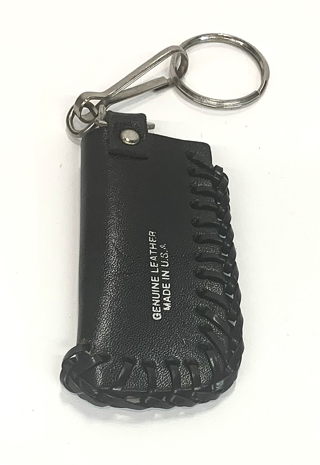 Disposable Lighter Genuine Leather Keychain Snap Hook & Ring 7&rdquo; Length Overall