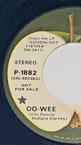 ✲MINT✲ BEATLES RINGO STARR '74 'OO-WEE' APPLE P-1882 DJ PROMO 45 PRO-8140 ✲ MONO - Picture 7 of 12