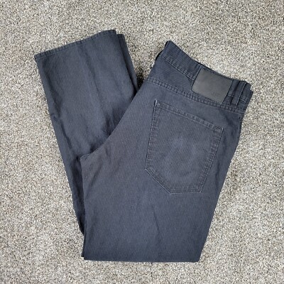 Hugo Boss Jeans Mens 38x30 Black Maine Micro Corduroy Like Straight Leg Pants