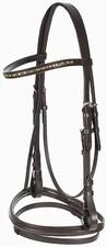 Weston Padded Leather Snaffle Bridle with Flash Noseband and Web Reins | English