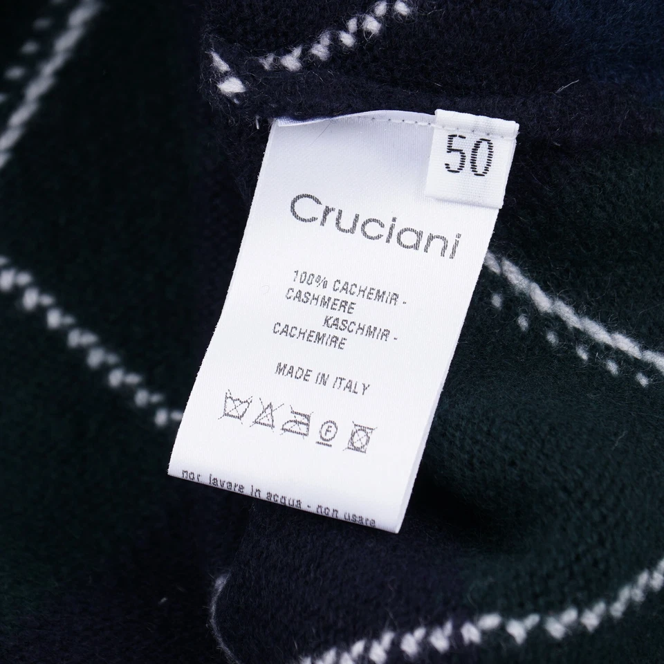 Cárdigan Suéter Chaleco Cruciani Diamante Argyle Estampado Cachemira M (UE 50) NUEVO CON ETIQUETAS Foto 4 de 4