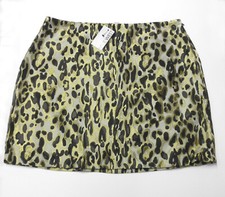 Leopard Print Mini Skirt XL Nine West Lined Side Zip Evening Dress New